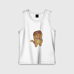 Майка детская хлопок Russian Cat, цвет: белый