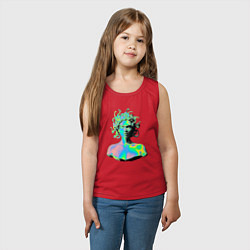 Майка детская хлопок Gorgon Medusa Vaporwave Neon, цвет: красный — фото 2