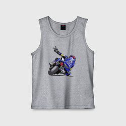 Майка детская хлопок Yamaha racing team Racer, цвет: меланж