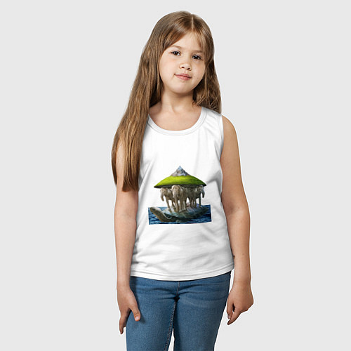 Детская майка THREE ELEPHANTS AND A TURTLE / Белый – фото 3