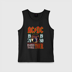 Майка детская хлопок ACDC HIGHWAY TO HELL TOUR, цвет: черный