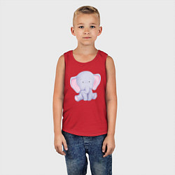 Майка детская хлопок Милый Слонёнок В Предкушении, цвет: красный — фото 2