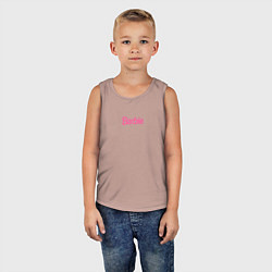 Майка детская хлопок Barbie mini logo, цвет: пыльно-розовый — фото 2