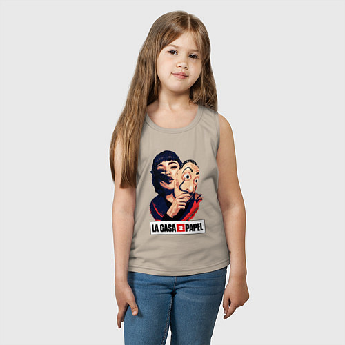 Детская майка Бумажный дом La casa de papel / Миндальный – фото 3