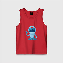 Майка детская хлопок Blue Spaceman, цвет: красный