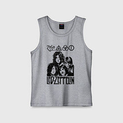 Майка детская хлопок Led Zeppelin Black, цвет: меланж