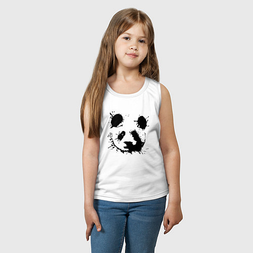 Детская майка Прикольный панда - клякса / Белый – фото 3