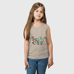 Майка детская хлопок Go-Go Аппликация разноцветные буквы, цвет: миндальный — фото 2