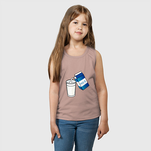 Детская майка Люблю пить молоко / Пыльно-розовый – фото 3