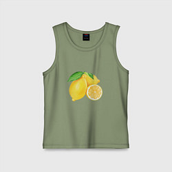 Майка детская хлопок Сочные лимоны, цвет: авокадо