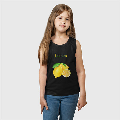 Детская майка Lemon лимон / Черный – фото 3