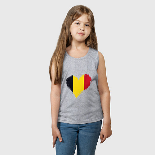 Детская майка Сердце - Бельгия / Меланж – фото 3