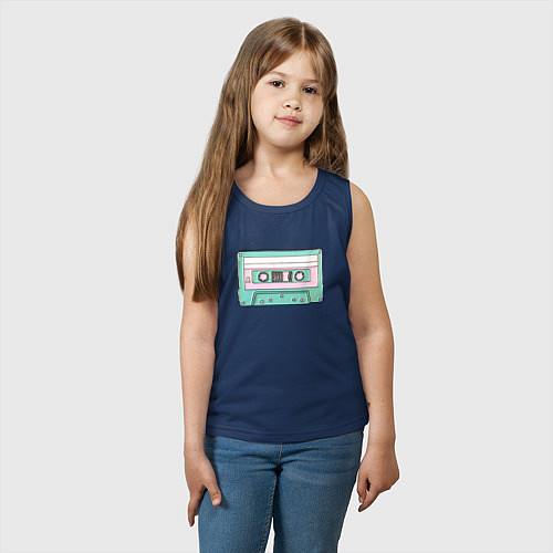 Детская майка Музыкальная кассета - олды поймут / Тёмно-синий – фото 3