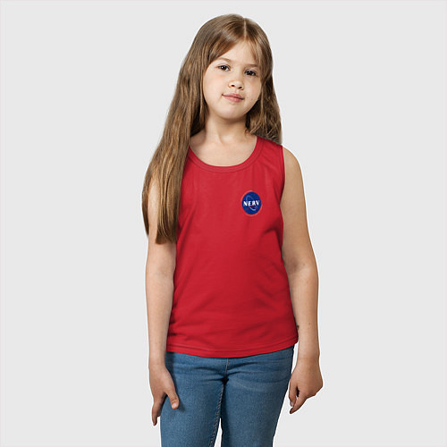 Детская майка NASA NERV Evangelion - little logo / Красный – фото 3