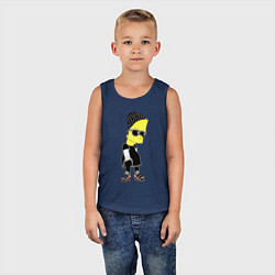 Майка детская хлопок Барт Симпсон в тёмных очках, цвет: тёмно-синий — фото 2