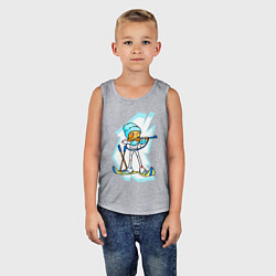 Майка детская хлопок Мультяшный биатлонист, цвет: меланж — фото 2