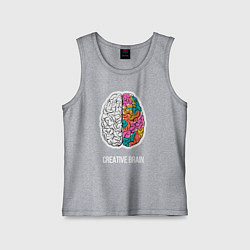 Майка детская хлопок Creative Brain, цвет: меланж
