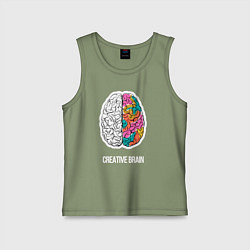 Майка детская хлопок Creative Brain, цвет: авокадо
