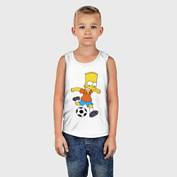 Майка детская хлопок Барт Симпсон бьёт по футбольному мячу, цвет: белый — фото 2