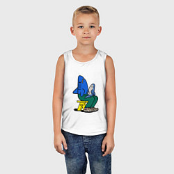 Майка детская хлопок Акула сидит на стуле, цвет: белый — фото 2