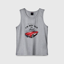 Майка детская хлопок Старая красная машина, цвет: меланж