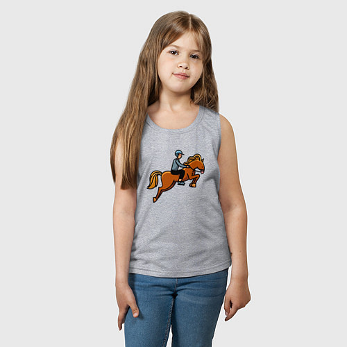 Детская майка Наездник на лошади / Меланж – фото 3