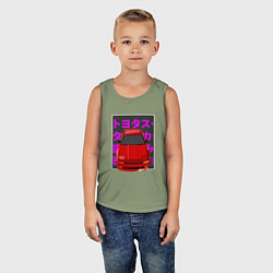 Майка детская хлопок Supra A70 MK3 JDM, цвет: авокадо — фото 2