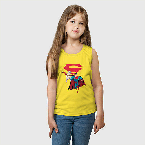 Детская майка Крипто и Супермен с лого DC Лига Суперпитомцы / Желтый – фото 3