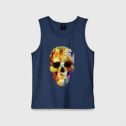 Майка детская хлопок Color skull - sketch, цвет: тёмно-синий