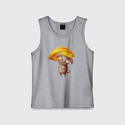 Майка детская хлопок Маленькая собачка с зонтиком, цвет: меланж