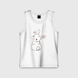 Майка детская хлопок Милая зайка, цвет: белый