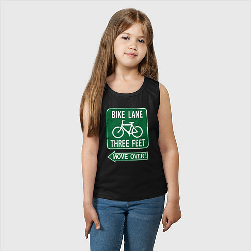 Детская майка Велосипедная дорожка - подвинься / Черный – фото 3