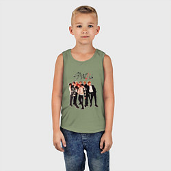 Майка детская хлопок Bang Chan Lee Know Changbin Hyunjin Han Felix Seun, цвет: авокадо — фото 2