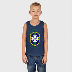 Майка детская хлопок Brasil CBF, цвет: тёмно-синий — фото 2