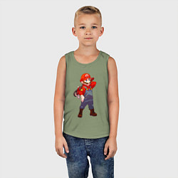 Майка детская хлопок Марио на стиле, цвет: авокадо — фото 2