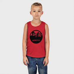 Майка детская хлопок Bon Jovi rock, цвет: красный — фото 2