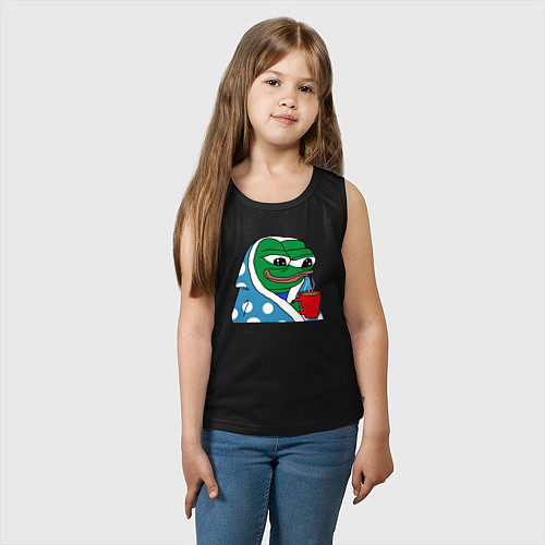 Детская майка Frog Pepe мем / Черный – фото 3