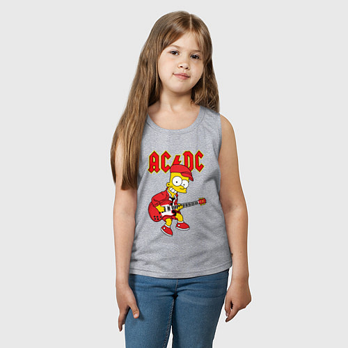 Детская майка AC DC Барт Симпсон / Меланж – фото 3