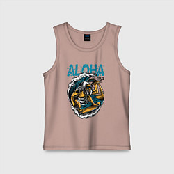 Майка детская хлопок Зевс серфингист, цвет: пыльно-розовый