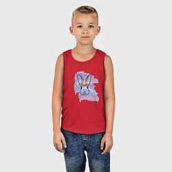 Майка детская хлопок Водяной кролик- символ Нового 2023 года, цвет: красный — фото 2