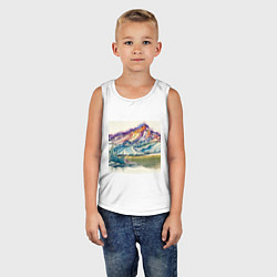 Майка детская хлопок Акварельные горы, цвет: белый — фото 2