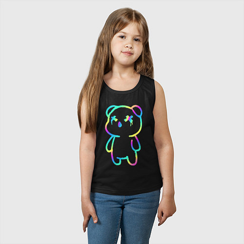 Детская майка Cool neon bear / Черный – фото 3