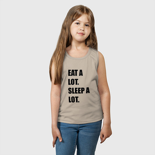 Детская майка Eat a lot Sleep a lot / Миндальный – фото 3