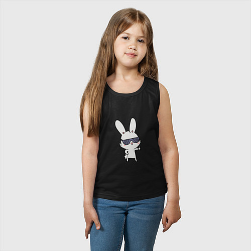 Детская майка Cool rabbit / Черный – фото 3