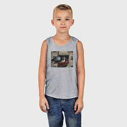 Майка детская хлопок Бабуля и голубь, цвет: меланж — фото 2