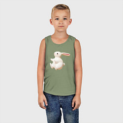 Майка детская хлопок Большой белый кролик, цвет: авокадо — фото 2