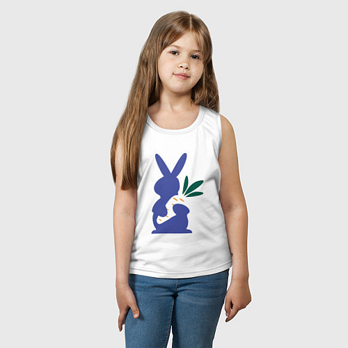 Детская майка Синий кролик / Белый – фото 3
