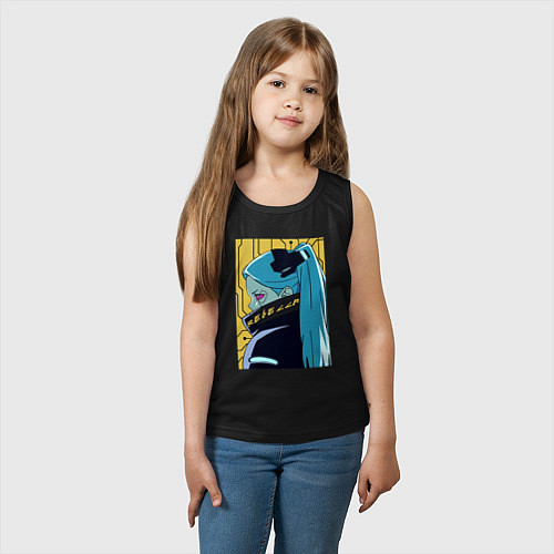 Детская майка Киберпанк Ребекка / Черный – фото 3