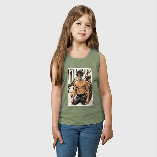 Детская майка Брюс Ли - ретро постер / Авокадо – фото 3