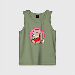 Детская майка Кролик с красным сердечком